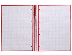 Cuaderno espiral liderpapel a4 micro antartik tapa forrada 80h 90 gr cuadro 5mm 1 banda 4 taladros frambuesa
