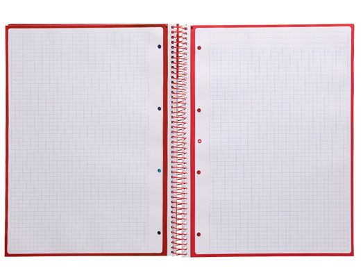 Cuaderno espiral liderpapel a4 micro antartik tapa forrada 80h 90 gr cuadro 5mm 1 banda 4 taladros frambuesa