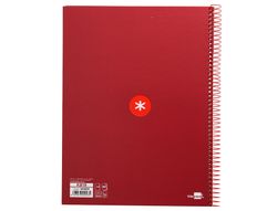 Cuaderno espiral liderpapel a4 micro antartik tapa forrada 80h 90 gr cuadro 5mm 1 banda 4 taladros frambuesa