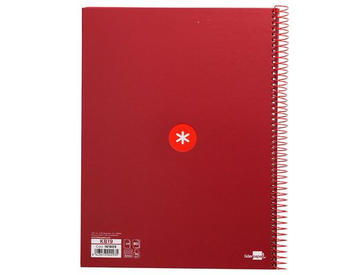 Cuaderno espiral liderpapel a4 micro antartik tapa forrada 80h 90 gr cuadro 5mm 1 banda 4 taladros frambuesa