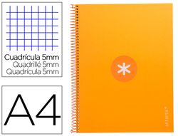 Cuaderno espiral liderpapel a4 micro antartik tapa forrada 80h 90 gr cuadro 5mm 1 banda 4 taladros mostaza
