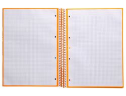 Cuaderno espiral liderpapel a4 micro antartik tapa forrada 80h 90 gr cuadro 5mm 1 banda 4 taladros mostaza