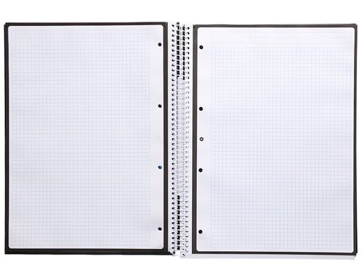 Cuaderno espiral liderpapel a4 micro antartik tapa forrada 80h 90 gr cuadro 5mm 1 banda 4 taladros negro