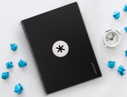 Cuaderno espiral liderpapel a4 micro antartik tapa forrada 80h 90 gr cuadro 5mm 1 banda 4 taladros negro