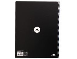 Cuaderno espiral liderpapel a4 micro antartik tapa forrada 80h 90 gr cuadro 5mm 1 banda 4 taladros negro