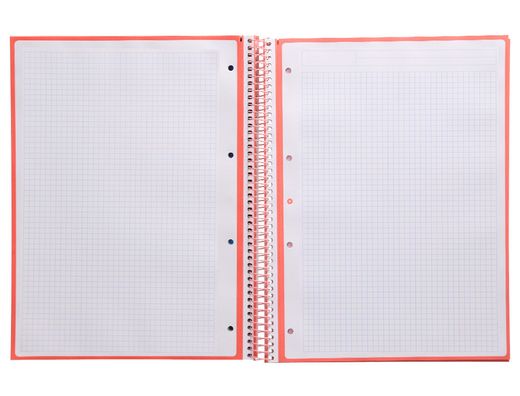 Cuaderno espiral liderpapel a4 micro antartik tapa forrada 80h 90 gr cuadro 5mm 1 banda 4 taladros rosa claro