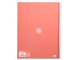 Cuaderno espiral liderpapel a4 micro antartik tapa forrada 80h 90 gr cuadro 5mm 1 banda 4 taladros rosa claro