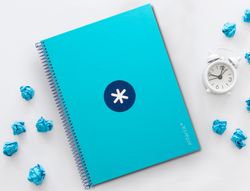 Cuaderno espiral liderpapel a4 micro antartik tapa forrada 80h 90 gr cuadro 5mm 1 banda 4 taladros turquesa