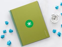 Cuaderno espiral liderpapel a4 micro antartik tapa forrada 80h 90 gr cuadro 5mm 1 banda 4 taladros verde