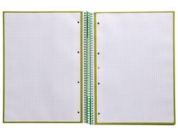 Cuaderno espiral liderpapel a4 micro antartik tapa forrada 80h 90 gr cuadro 5mm 1 banda 4 taladros verde