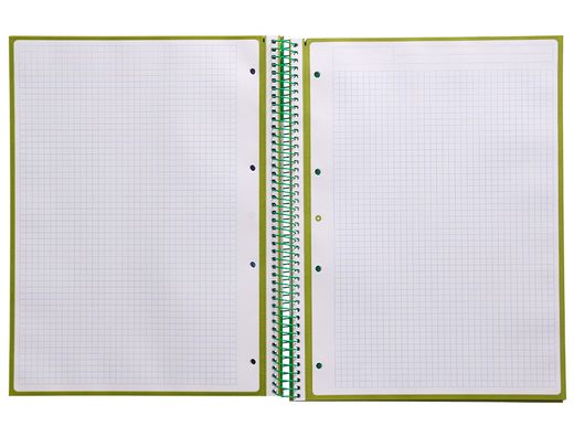 Cuaderno espiral liderpapel a4 micro antartik tapa forrada 80h 90 gr cuadro 5mm 1 banda 4 taladros verde