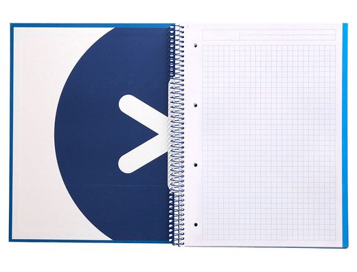 Cuaderno espiral liderpapel a4 micro antartik tapa forrada 120h 90 gr cuadro 5mm 5 banda4 taladros color azul marino