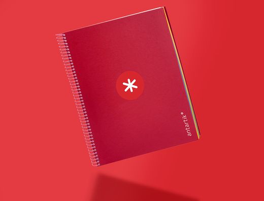Cuaderno espiral liderpapel a4 micro antartik tapa forrada 120h 90 gr cuadro 5mm 5 banda4 taladros color frambuesa