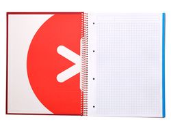 Cuaderno espiral liderpapel a4 micro antartik tapa forrada 120h 90 gr cuadro 5mm 5 banda4 taladros color frambuesa