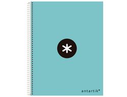 Cuaderno espiral liderpapel a4 micro antartik tapa forrada 120h 90 gr cuadro 5mm 5 banda4 taladros color menta