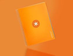 Cuaderno espiral liderpapel a4 micro antartik tapa forrada 120h 90 gr cuadro 5mm 5 banda4 taladros color mostaza