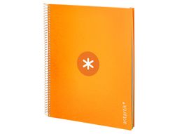 Cuaderno espiral liderpapel a4 micro antartik tapa forrada 120h 90 gr cuadro 5mm 5 banda4 taladros color mostaza