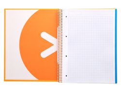 Cuaderno espiral liderpapel a4 micro antartik tapa forrada 120h 90 gr cuadro 5mm 5 banda4 taladros color mostaza