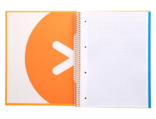 Cuaderno espiral liderpapel a4 micro antartik tapa forrada 120h 90 gr cuadro 5mm 5 banda4 taladros color mostaza