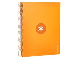 Cuaderno espiral liderpapel a4 micro antartik tapa forrada 120h 90 gr cuadro 5mm 5 banda4 taladros color mostaza