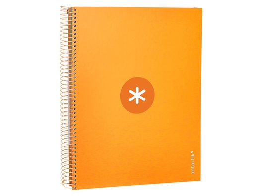 Cuaderno espiral liderpapel a4 micro antartik tapa forrada 120h 90 gr cuadro 5mm 5 banda4 taladros color mostaza