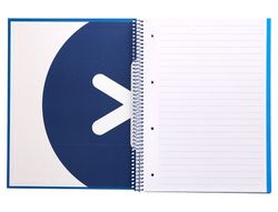 Cuaderno espiral liderpapel a4 micro antartik tapa forrada 120h 90 gr horizontal 5 banda4 taladros color azul oscuro