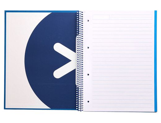 Cuaderno espiral liderpapel a4 micro antartik tapa forrada 120h 90 gr horizontal 5 banda4 taladros color azul oscuro
