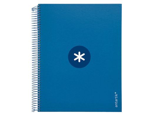Cuaderno espiral liderpapel a4 micro antartik tapa forrada 120h 90 gr horizontal 5 banda4 taladros color azul oscuro