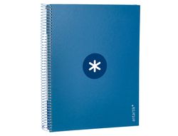 Cuaderno espiral liderpapel a4 micro antartik tapa forrada 120h 90 gr horizontal 5 banda4 taladros color azul oscuro