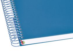 Cuaderno espiral liderpapel a4 micro antartik tapa forrada 120h 90 gr horizontal 5 banda4 taladros color azul oscuro