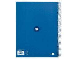 Cuaderno espiral liderpapel a4 micro antartik tapa forrada 120h 90 gr horizontal 5 banda4 taladros color azul oscuro