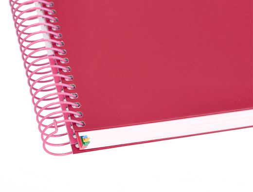 Cuaderno espiral liderpapel a4 micro antartik tapa forrada 120h 90 gr horizontal 5 banda4 taladros color frambuesa