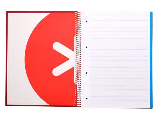 Cuaderno espiral liderpapel a4 micro antartik tapa forrada 120h 90 gr horizontal 5 banda4 taladros color frambuesa