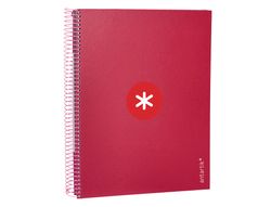 Cuaderno espiral liderpapel a4 micro antartik tapa forrada 120h 90 gr horizontal 5 banda4 taladros color frambuesa