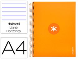 Cuaderno espiral liderpapel a4 micro antartik tapa forrada 120h 90 gr horizontal 5 banda4 taladros color mostaza