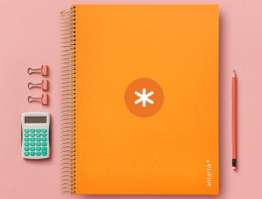 Cuaderno espiral liderpapel a4 micro antartik tapa forrada 120h 90 gr horizontal 5 banda4 taladros color mostaza