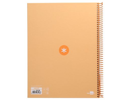 Cuaderno espiral liderpapel a4 micro antartik tapa forrada80h 90 gr horizontal 1 banda 4 taladros color amarillo clar