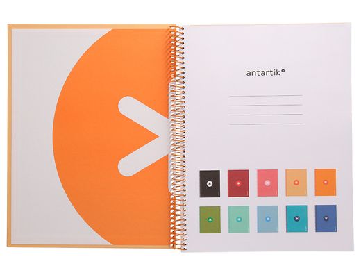 Cuaderno espiral liderpapel a4 micro antartik tapa forrada80h 90 gr horizontal 1 banda 4 taladros color amarillo clar
