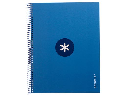 Cuaderno espiral liderpapel a4 micro antartik tapa forrada80h 90 gr horizontal 1 banda 4 taladros color azul oscuro