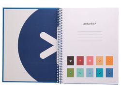 Cuaderno espiral liderpapel a4 micro antartik tapa forrada80h 90 gr horizontal 1 banda 4 taladros color azul oscuro