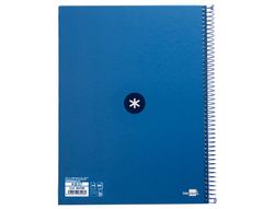 Cuaderno espiral liderpapel a4 micro antartik tapa forrada80h 90 gr horizontal 1 banda 4 taladros color azul oscuro