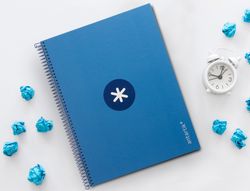 Cuaderno espiral liderpapel a4 micro antartik tapa forrada80h 90 gr horizontal 1 banda 4 taladros color azul oscuro
