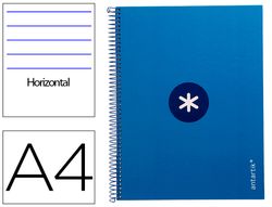 Cuaderno espiral liderpapel a4 micro antartik tapa forrada80h 90 gr horizontal 1 banda 4 taladros color azul oscuro