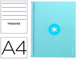 Cuaderno espiral liderpapel a4 micro antartik tapa forrada80h 90 gr horizontal 1 banda 4 taladros color celeste