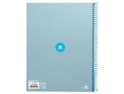 Cuaderno espiral liderpapel a4 micro antartik tapa forrada80h 90 gr horizontal 1 banda 4 taladros color celeste