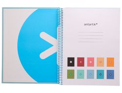 Cuaderno espiral liderpapel a4 micro antartik tapa forrada80h 90 gr horizontal 1 banda 4 taladros color celeste