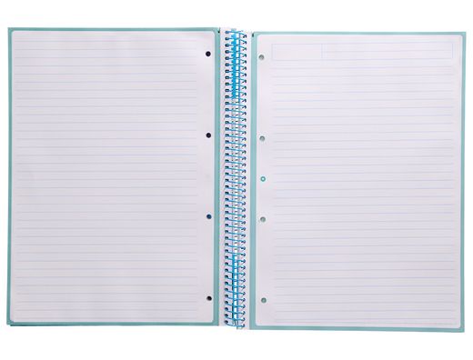 Cuaderno espiral liderpapel a4 micro antartik tapa forrada80h 90 gr horizontal 1 banda 4 taladros color celeste
