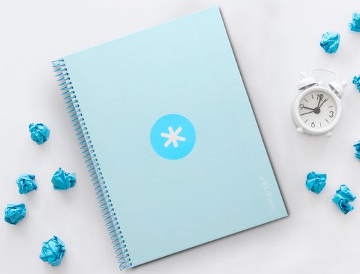 Cuaderno espiral liderpapel a4 micro antartik tapa forrada80h 90 gr horizontal 1 banda 4 taladros color celeste