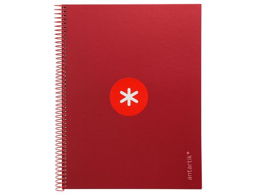 Cuaderno espiral liderpapel a4 micro antartik tapa forrada80h 90 gr horizontal 1 banda 4 taladros color frambuesa