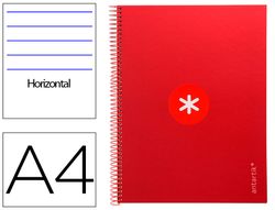 Cuaderno espiral liderpapel a4 micro antartik tapa forrada80h 90 gr horizontal 1 banda 4 taladros color frambuesa